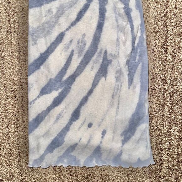 ZARA Women's Tie-Dye Halter Dress Blue White Size Medium - Picture 6 of 8